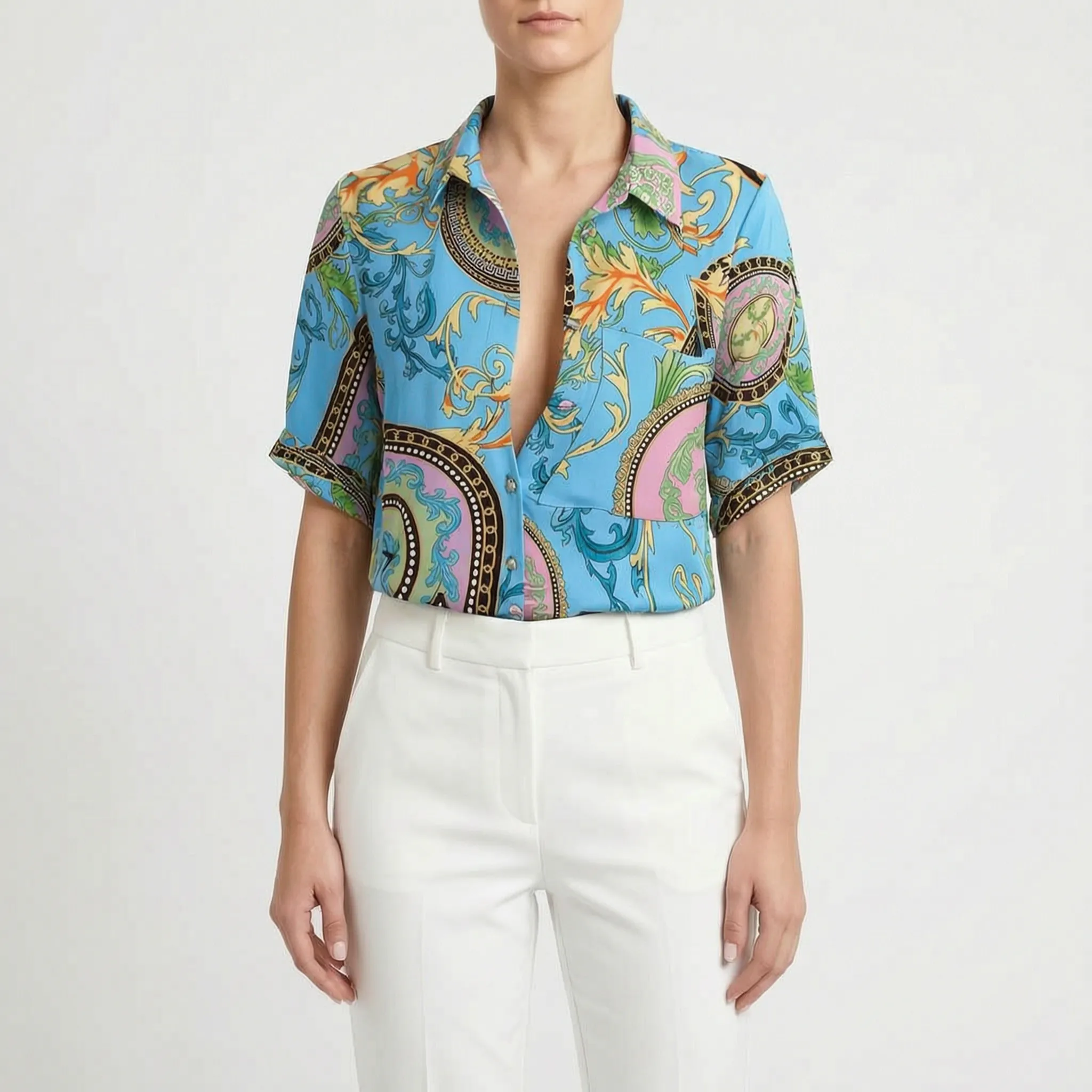 Aurelia  - Fitted Long-Sleeve Blouse Office Dressing