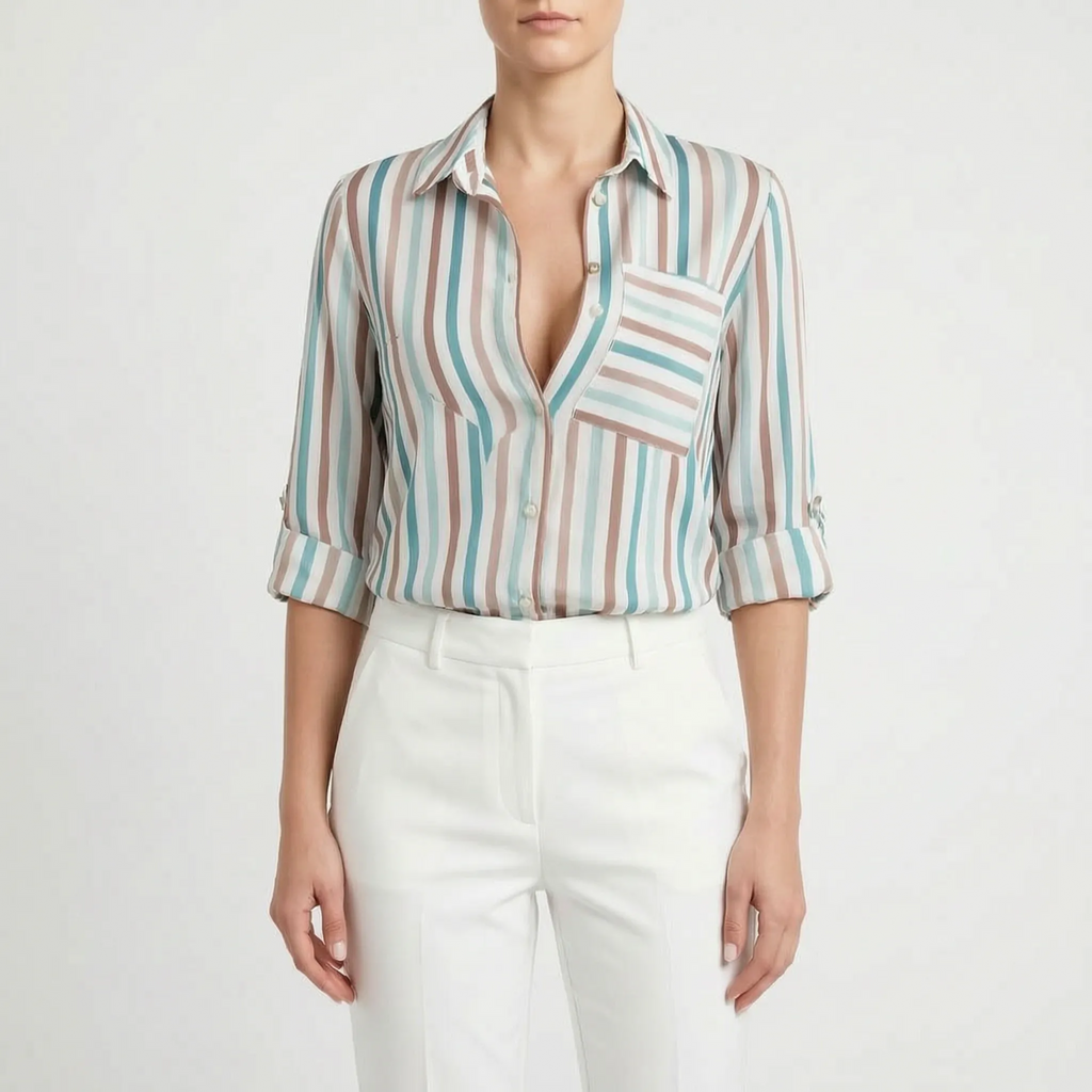 Aurelia  - Fitted Long-Sleeve Blouse Office Dressing