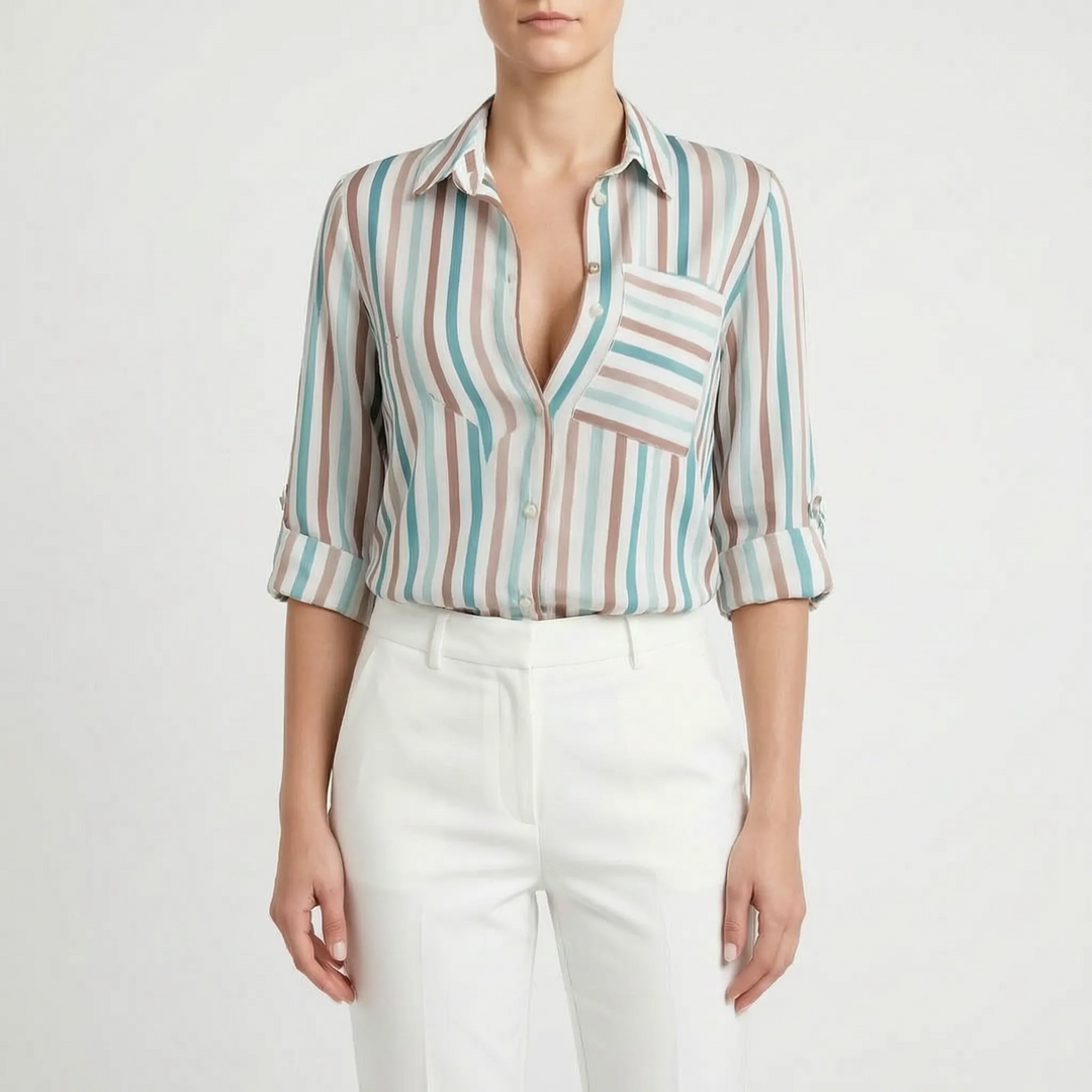Aurelia  - Fitted Long-Sleeve Blouse Office Dressing