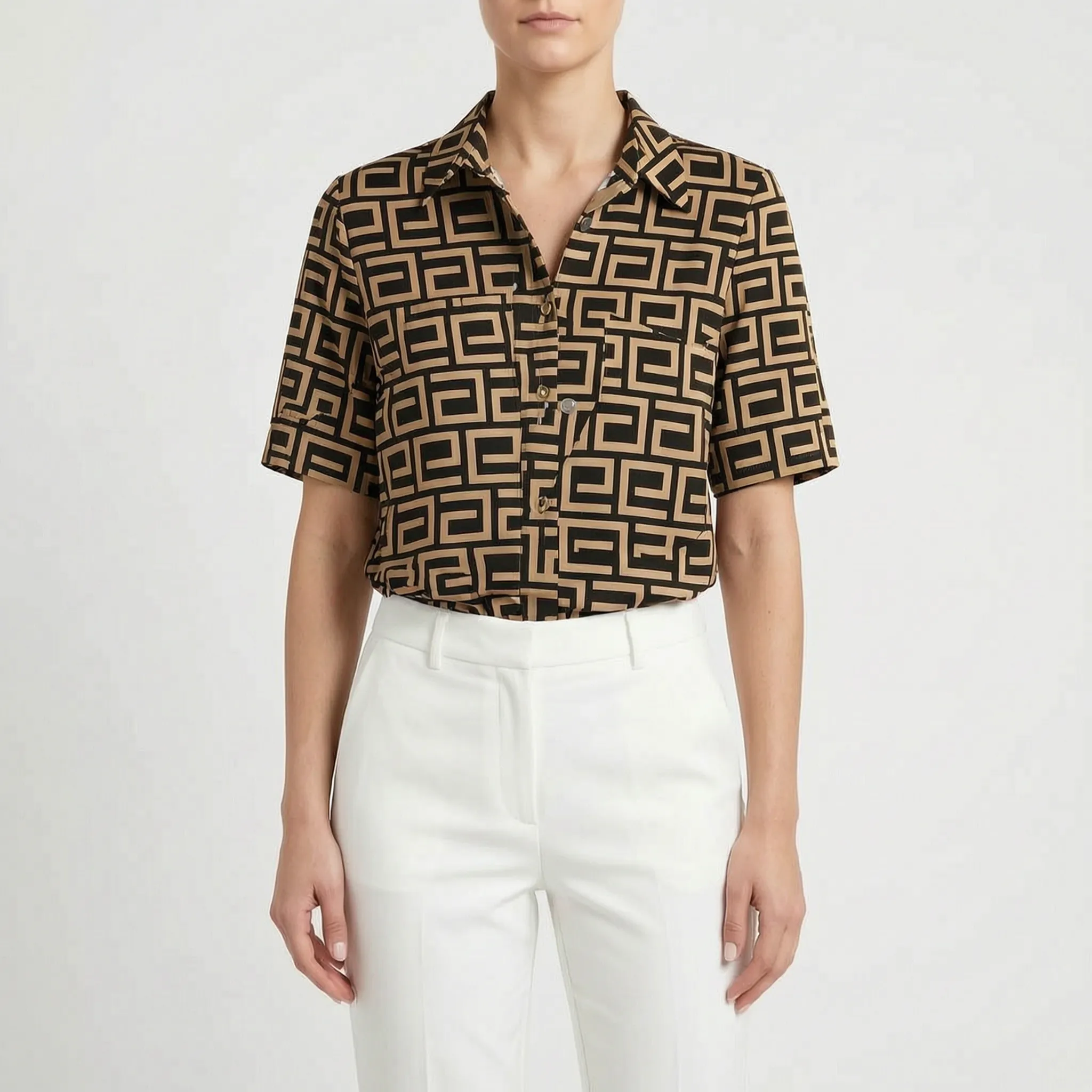 Aurelia  - Fitted Long-Sleeve Blouse Office Dressing