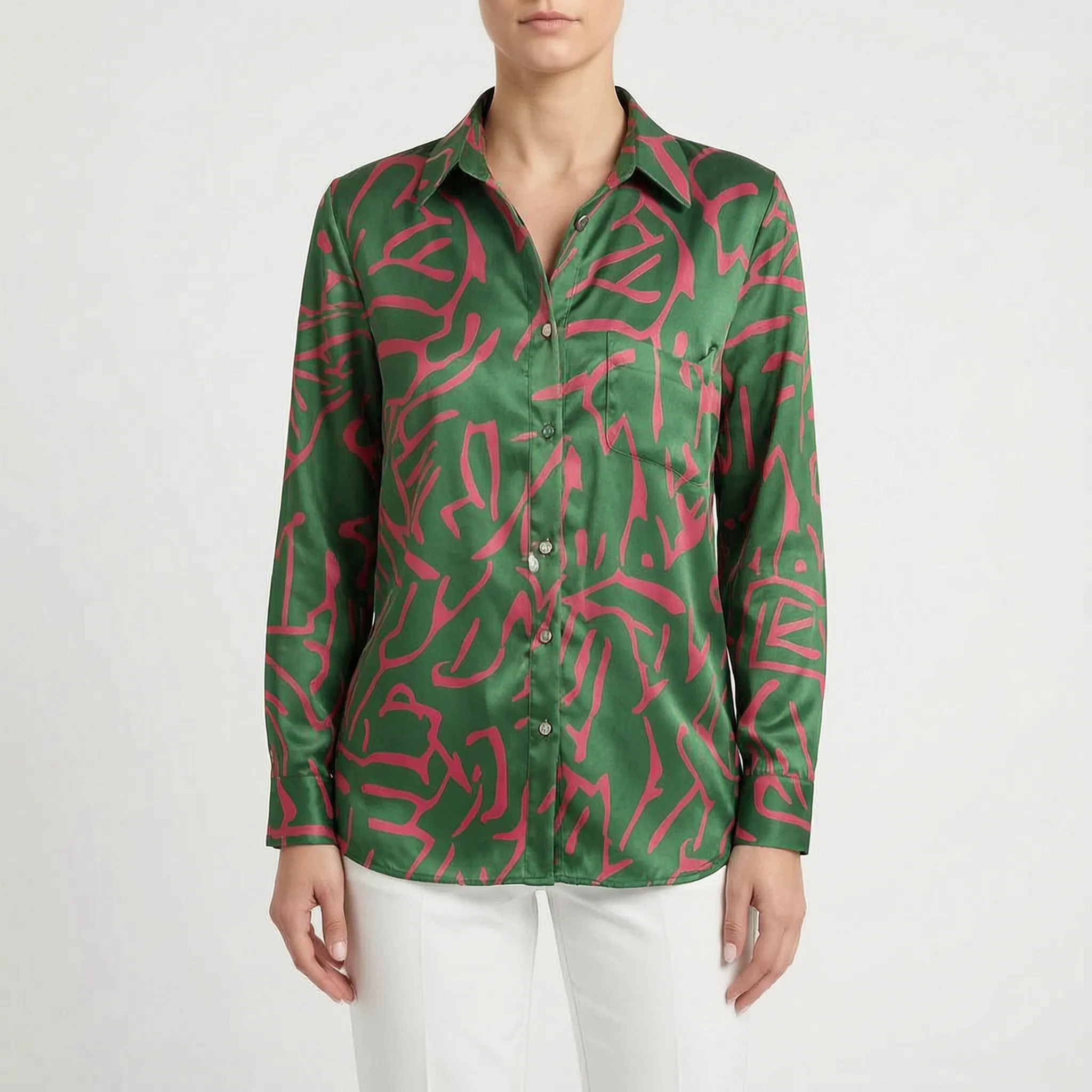 Aurelia  - Fitted Long-Sleeve Blouse Office Dressing
