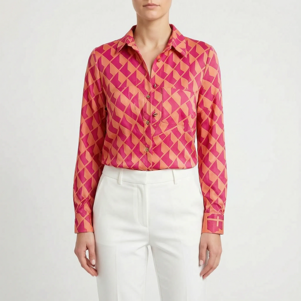 Aurelia  - Fitted Long-Sleeve Blouse Office Dressing