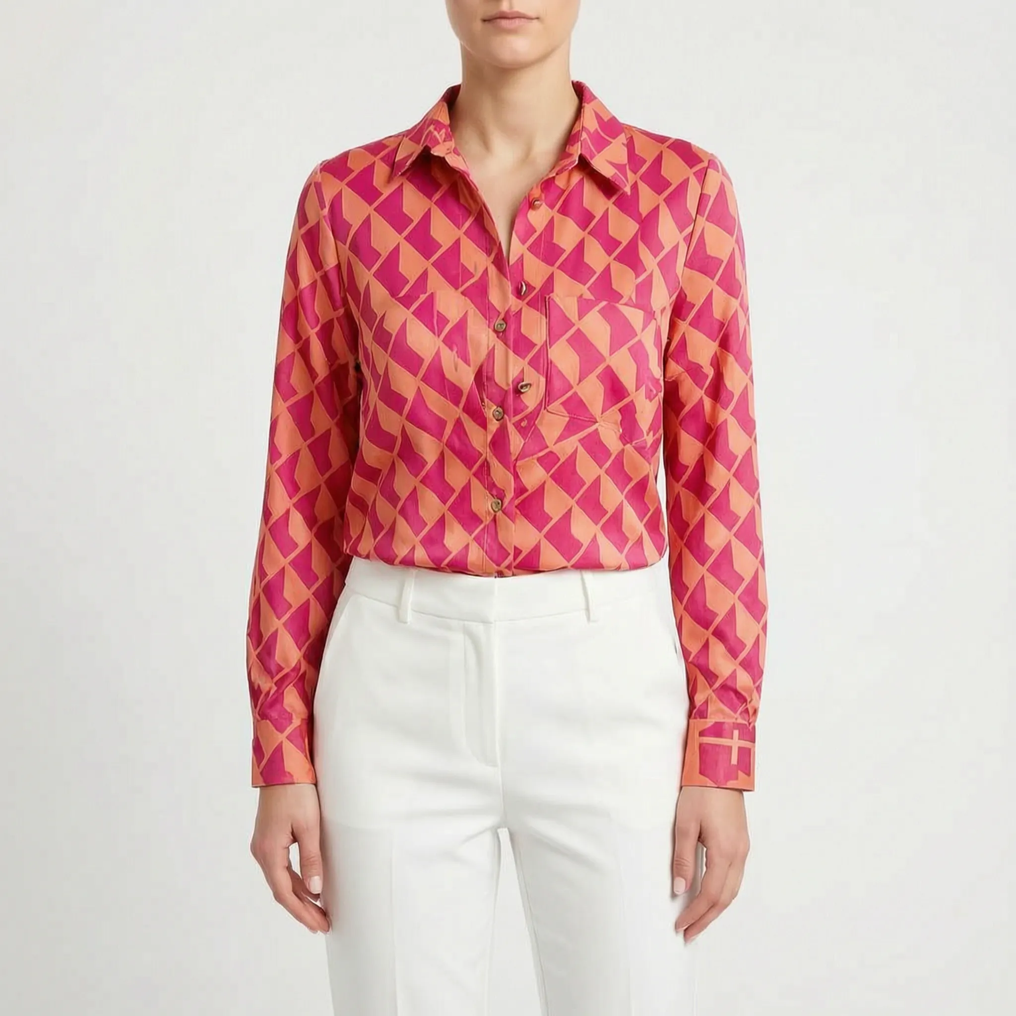 Aurelia  - Fitted Long-Sleeve Blouse Office Dressing