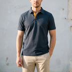 Aurelo  - Textured Short Sleeve Smart Casual Polo Shirt Casual Outings