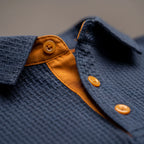 Aurelo  - Textured Short Sleeve Smart Casual Polo Shirt Casual Outings