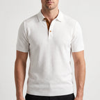 Aurelo  - Textured Short Sleeve Smart Casual Polo Shirt Casual Outings