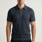 Aurelo  - Textured Short Sleeve Smart Casual Polo Shirt Casual Outings