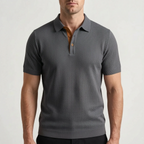 Aurelo  - Textured Short Sleeve Smart Casual Polo Shirt Casual Outings