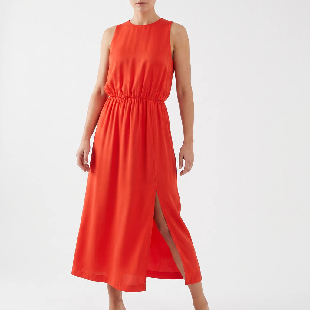 Avelia  - Sleeveless High-Neck Midi Dress Attending Summer Events