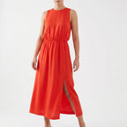 Avelia  - Sleeveless High-Neck Midi Dress Attending Summer Events