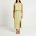 Avelia  - Sleeveless High-Neck Midi Dress Attending Summer Events