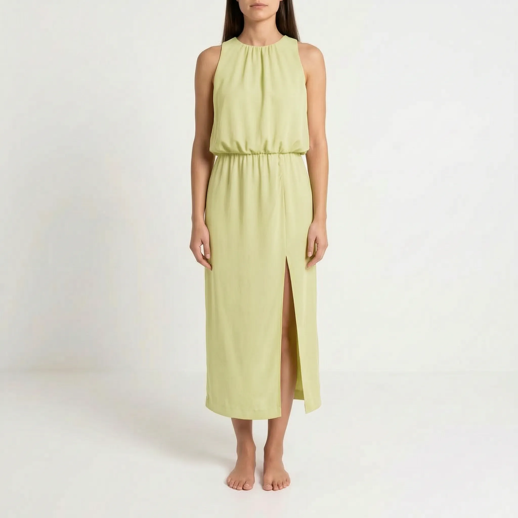 Avelia  - Sleeveless High-Neck Midi Dress Attending Summer Events