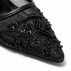 Aveline  - Embroidered Sheer Slingback Heels Wedding Guest Outfits