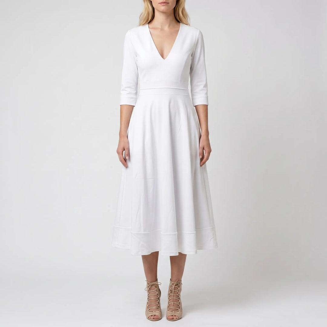 Avelora - V-Neck Midi Dress