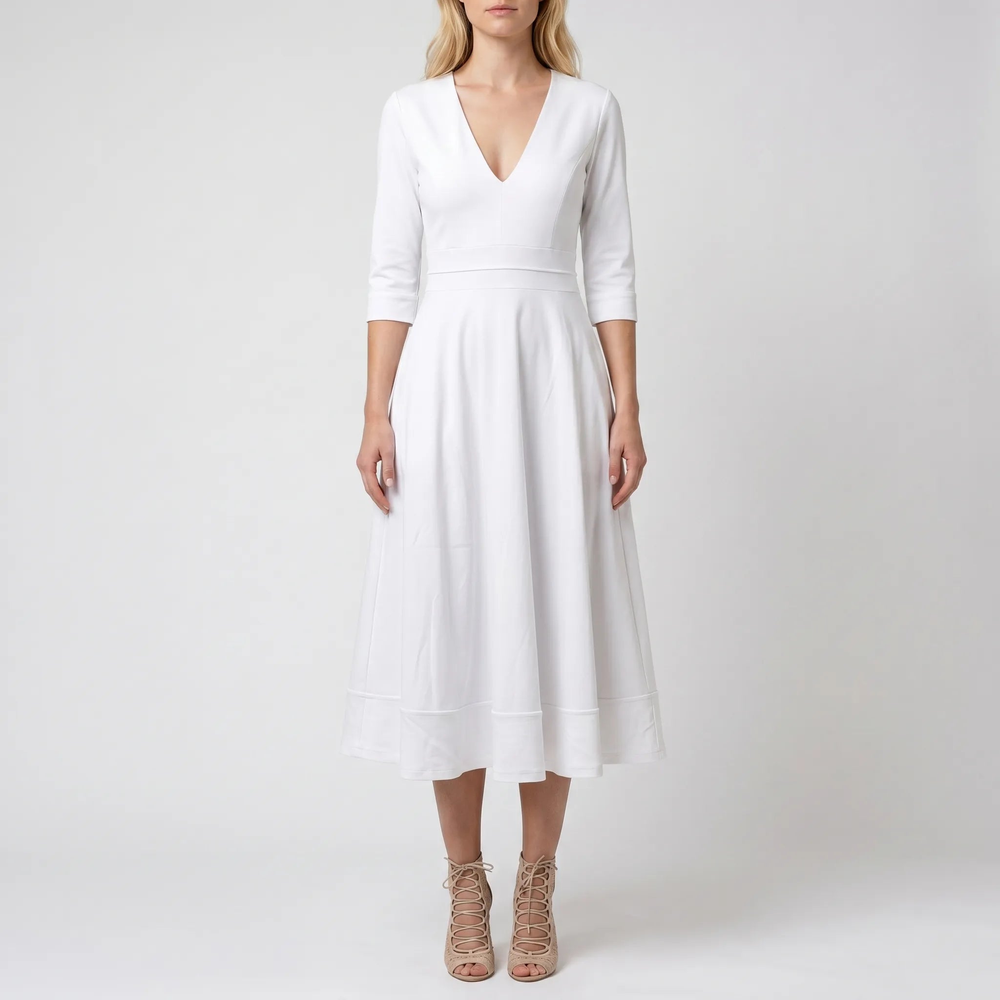 Avelora - V-Neck Midi Dress