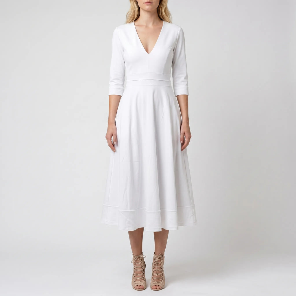Avelora - V-Neck Midi Dress