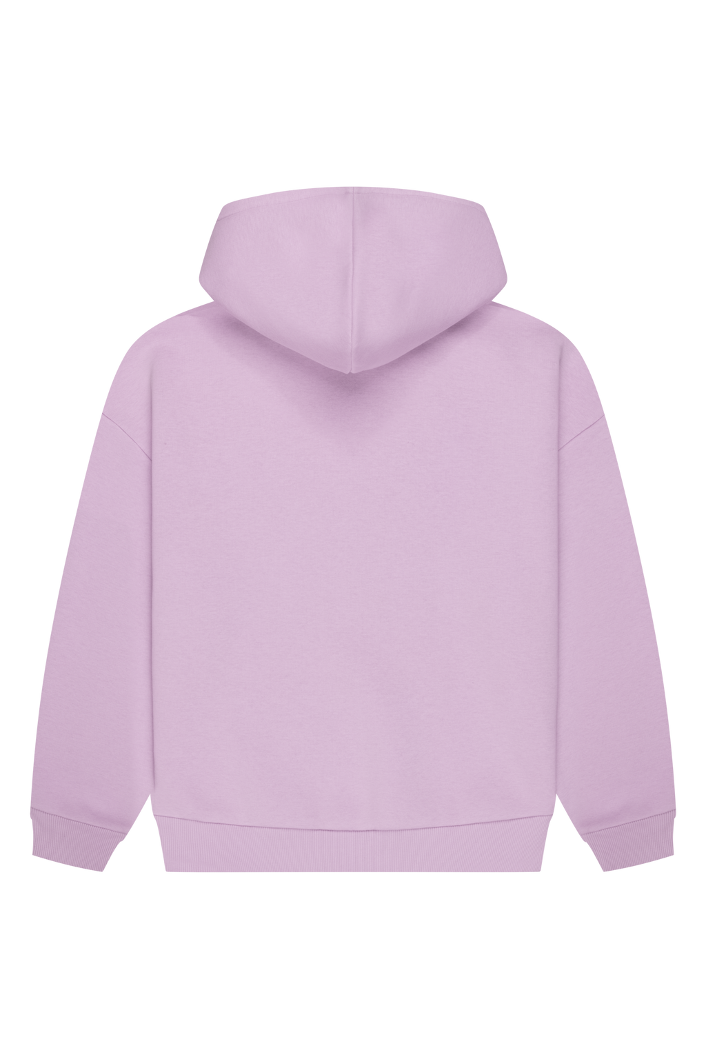 Women's lavender logo hoodie with hood and ribbed trims