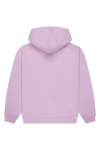 Women's lavender logo hoodie with hood and ribbed trims