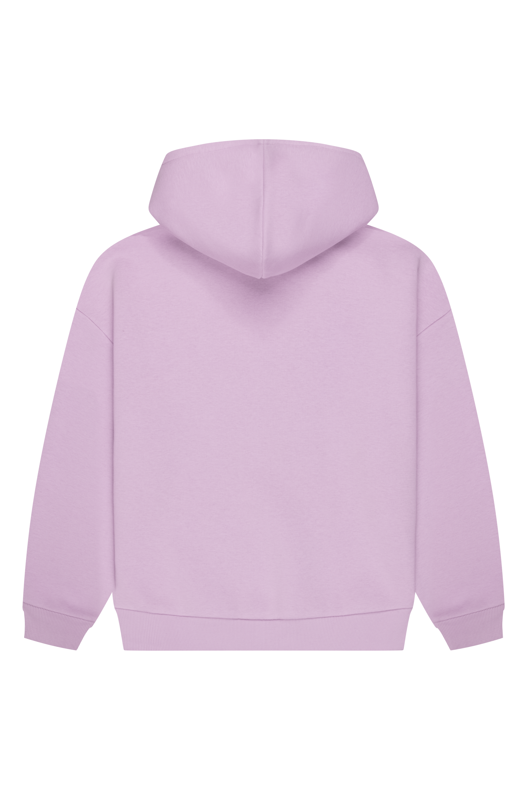 Women's lavender logo hoodie with hood and ribbed trims