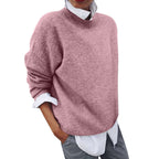 Men's plain crew neck jumper with long sleeves and ribbed trims