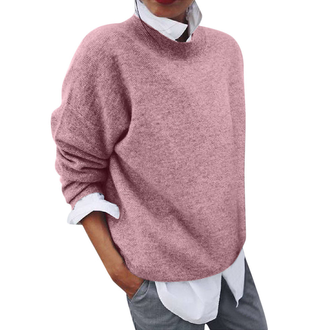 Men's plain crew neck jumper with long sleeves and ribbed trims