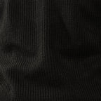 Men's black ribbed half-zip sweater with high collar