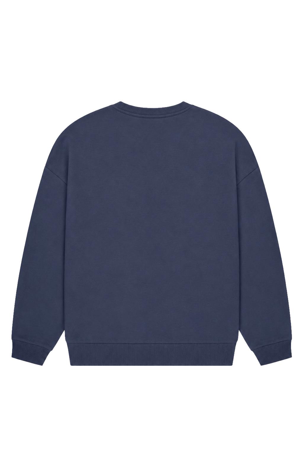 Women's navy crew neck sweatshirt with chest logo
