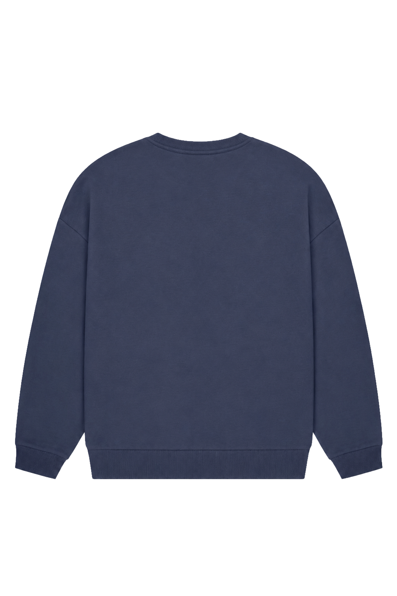 Women's navy crew neck sweatshirt with chest logo