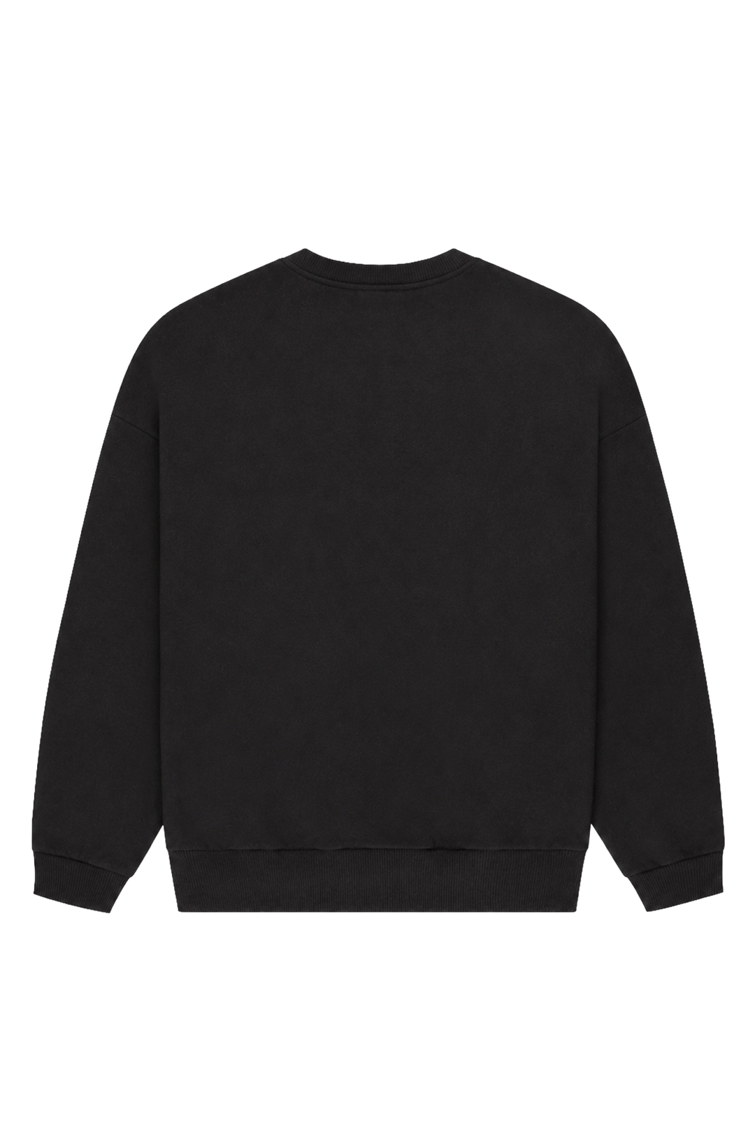 Women's black crewneck sweatshirt with pink chest logo
