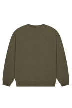 Women's green logo crewneck sweatshirt with long sleeves