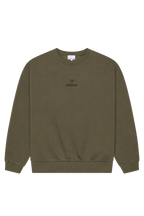Women's green logo crewneck sweatshirt with long sleeves