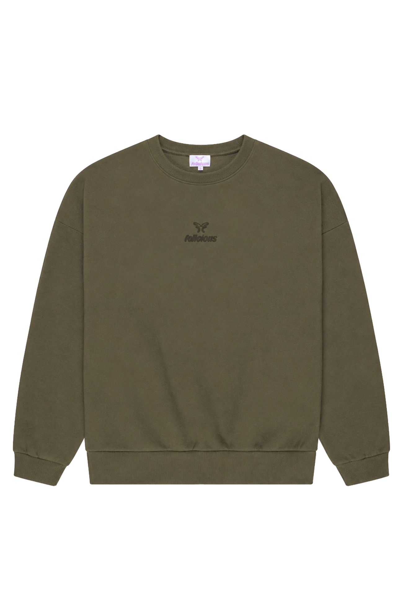 Women's green logo crewneck sweatshirt with long sleeves