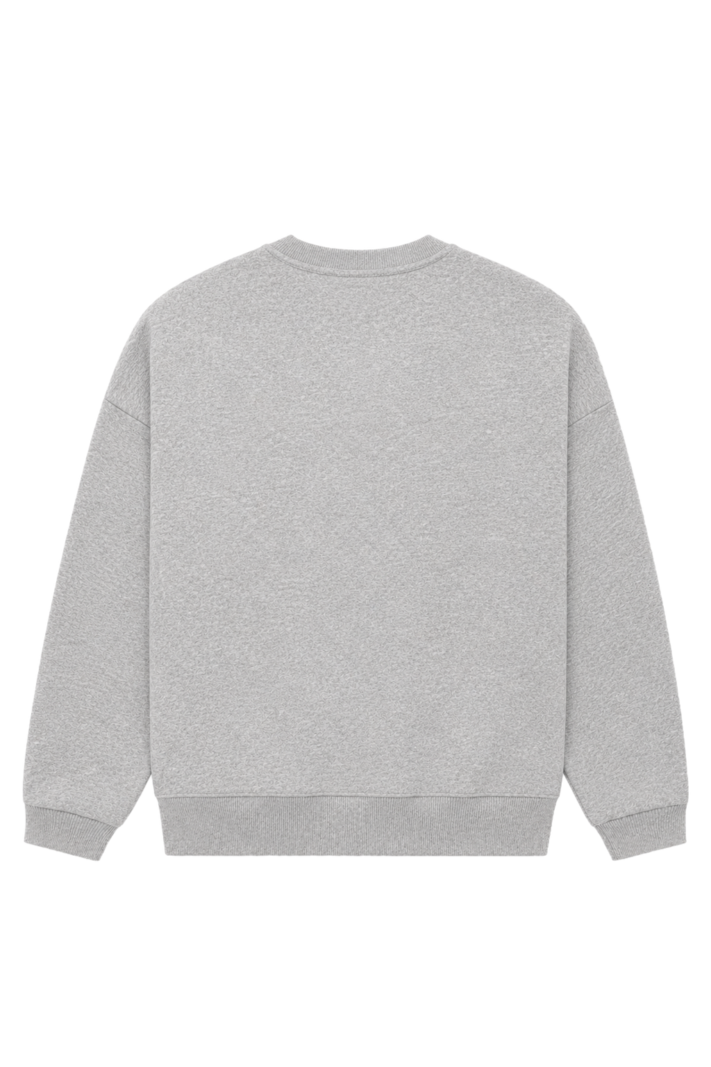 Women's light grey crewneck sweatshirt with pink chest logo