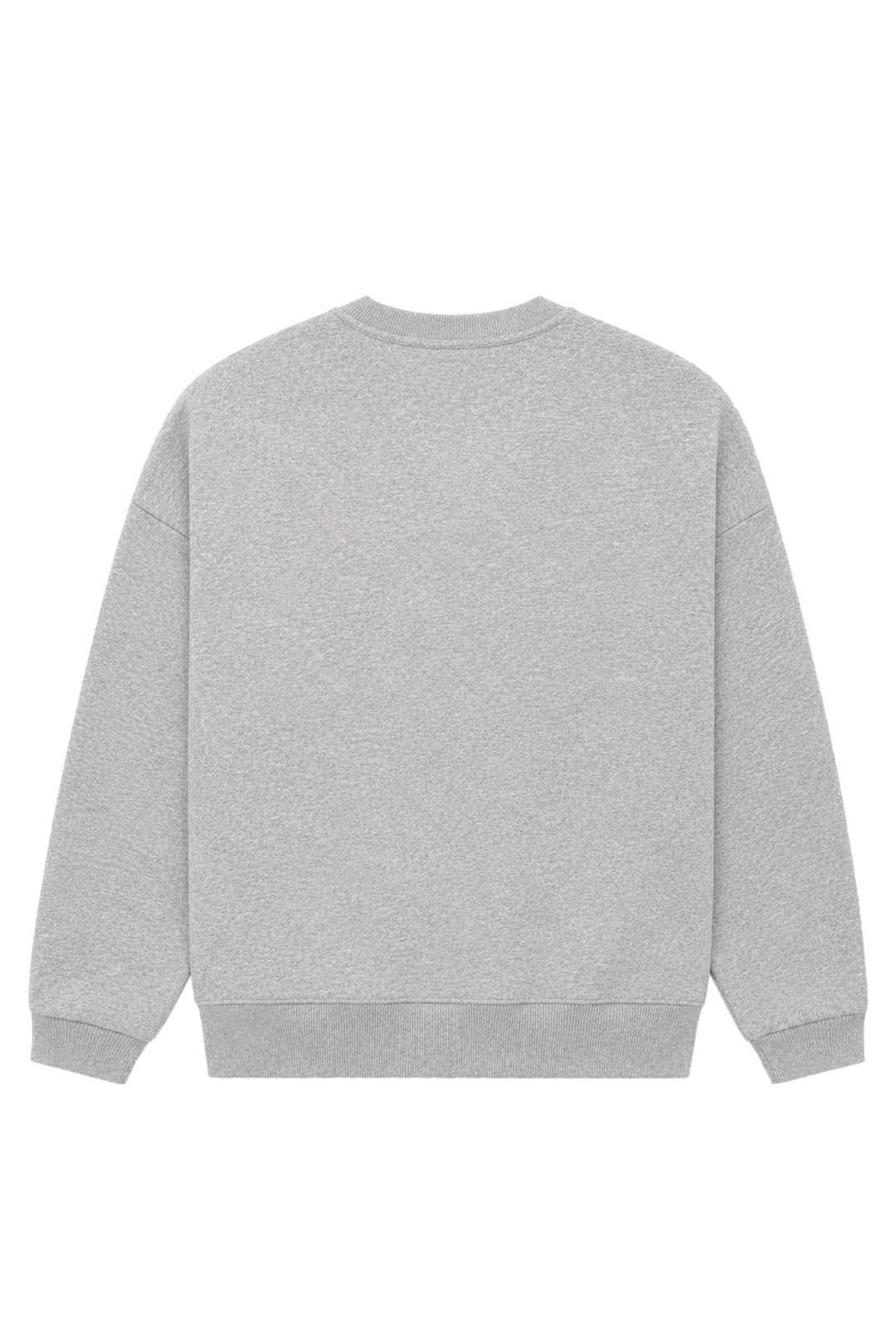 Women's light grey crewneck sweatshirt with pink chest logo