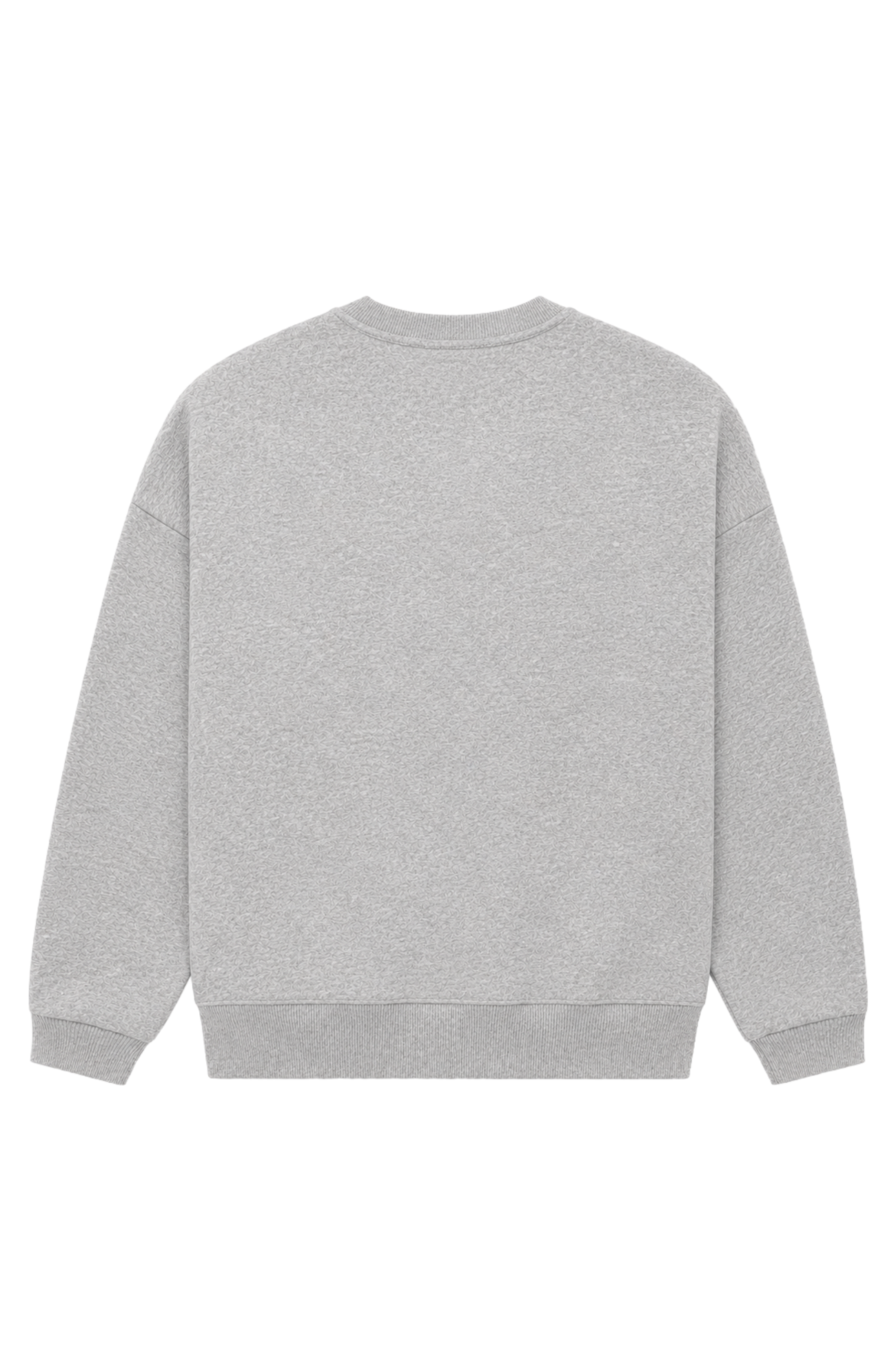 Women's light grey crewneck sweatshirt with pink chest logo