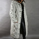 Women's long cable knit hooded coat with button fastening