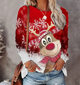 Women's Christmas jumper with reindeer and snowflake graphic