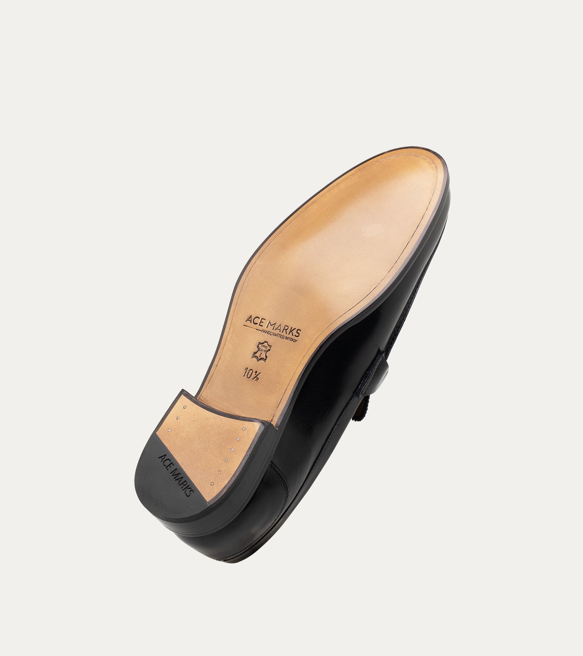 Men's black slip-on bit loafer with square toe and low heel
