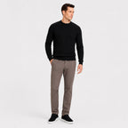 Men's cable knit crew neck jumper with long sleeves