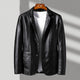 Men's single-breasted jacket with notched lapels and flap pockets