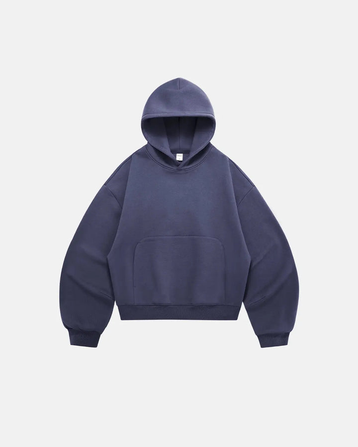 Unisex boxy hoodie with hood, long sleeves and kangaroo pocket