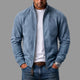 Men's bomber jacket with zip front, stand collar, long sleeves and ribbed trims