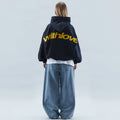 Women's graphic hooded sweatshirt with long sleeves