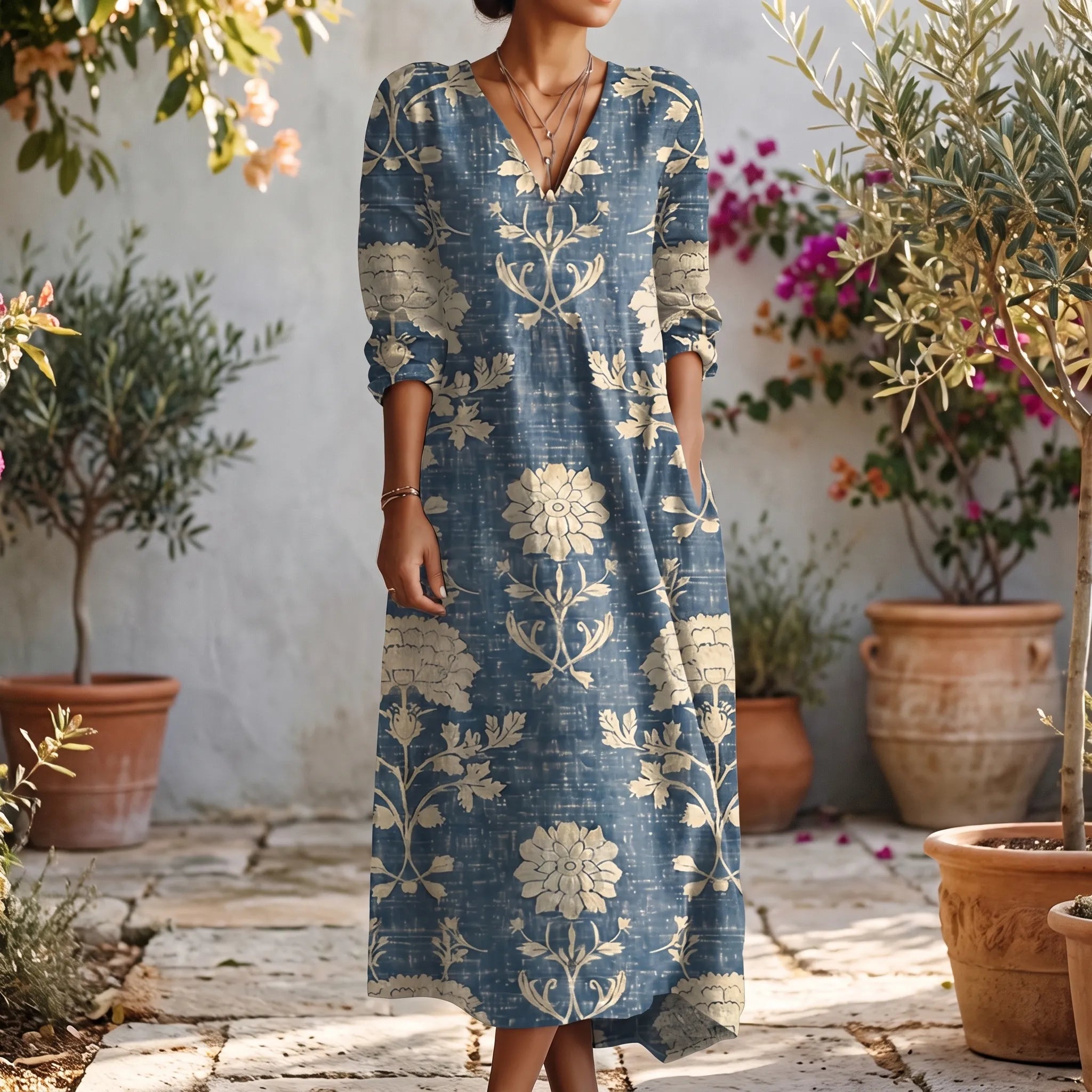 Botanira - Vintage Inspired Floral Midi Dress