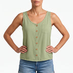 Breezea  - Casual Sleeveless V-Neck Top Staying Cool Outside