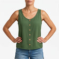 Breezea  - Casual Sleeveless V-Neck Top Staying Cool Outside