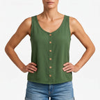 Breezea  - Casual Sleeveless V-Neck Top Staying Cool Outside