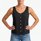 Breezea  - Casual Sleeveless V-Neck Top Staying Cool Outside
