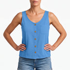 Breezea  - Casual Sleeveless V-Neck Top Staying Cool Outside