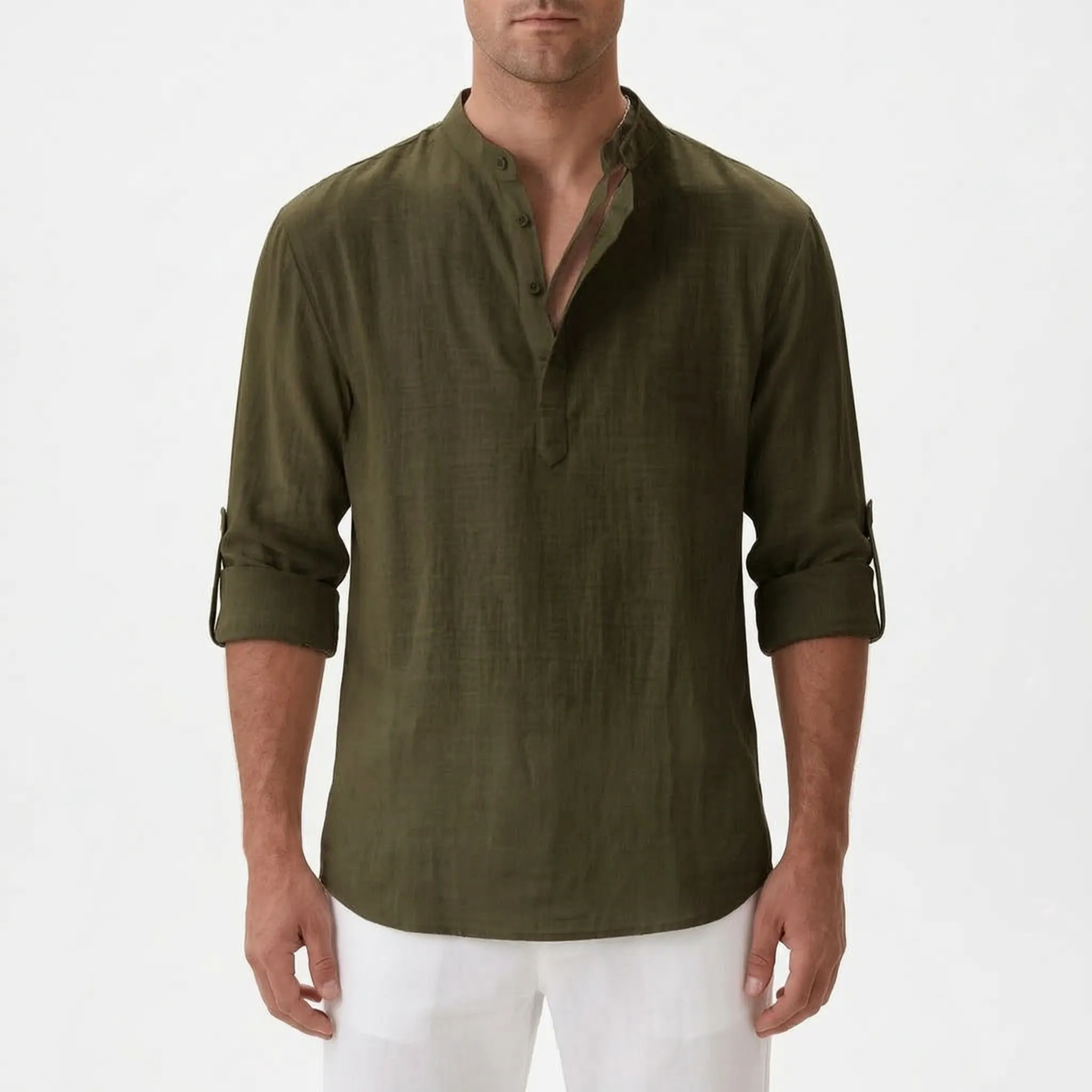 Breezian  - Lightweight Textured Men's Henley Shirt Relaxed Daytime Wear